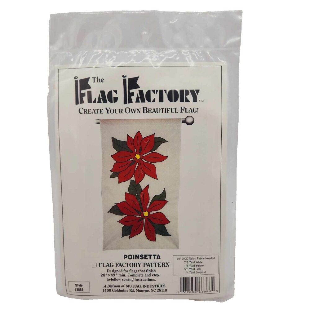 Flag Factory Garden Flag Pattern Poinsetta Style #63866 Christmas Poinsettia NEW